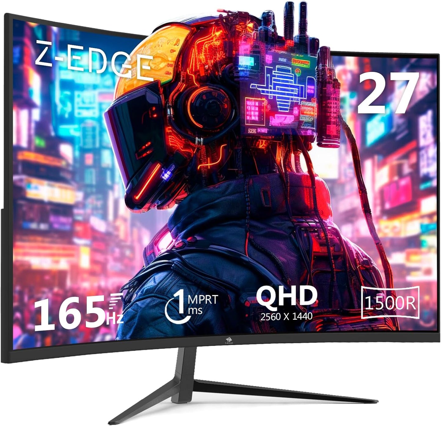 Z-Edge 27-inch Curved Gaming Monitor 16:9 2560x1440 165/144Hz 1ms Frameless LED Gaming Monitor, UG27Q AMD Freesync Premium Display Port HDMI - SubscriptionApps