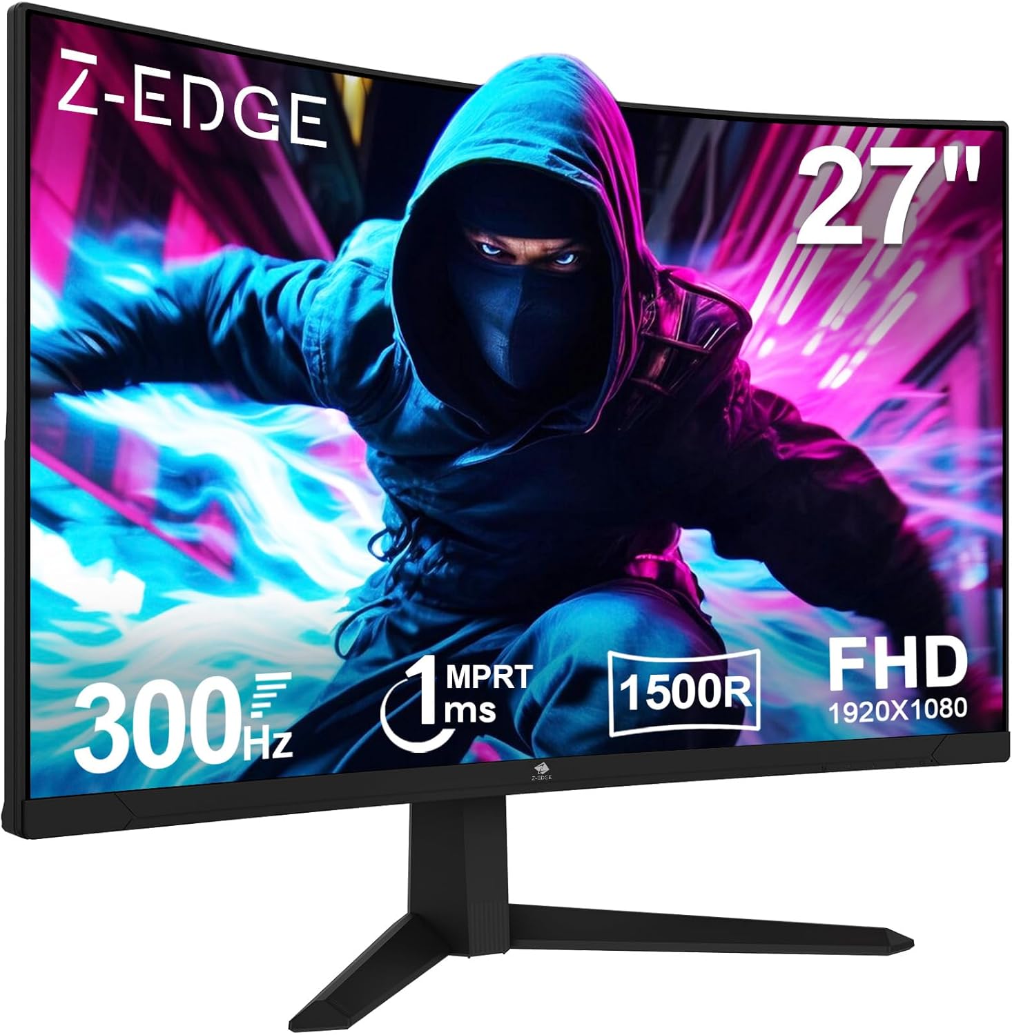Z-Edge 27-inch Curved Gaming Monitor 16:9 2560x1440 165/144Hz 1ms Frameless LED Gaming Monitor, UG27Q AMD Freesync Premium Display Port HDMI - SubscriptionApps