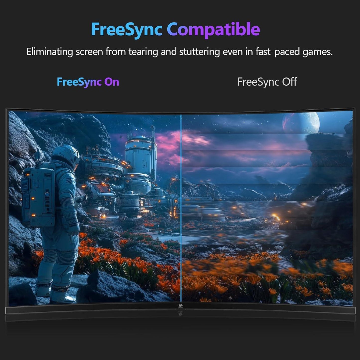 Z-Edge 27-inch Curved Gaming Monitor 16:9 2560x1440 165/144Hz 1ms Frameless LED Gaming Monitor, UG27Q AMD Freesync Premium Display Port HDMI - SubscriptionApps