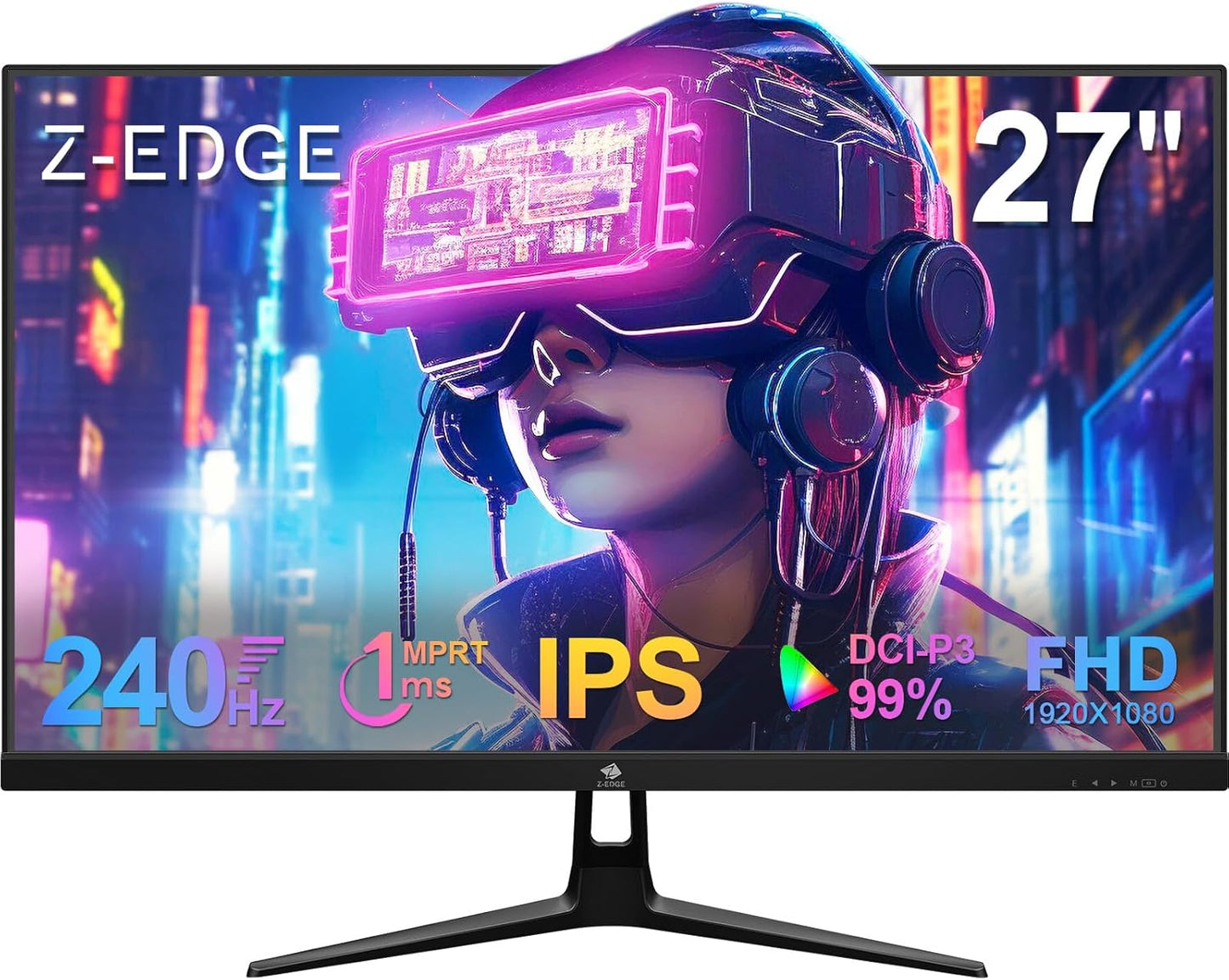 Z-Edge 27-inch Curved Gaming Monitor 16:9 2560x1440 165/144Hz 1ms Frameless LED Gaming Monitor, UG27Q AMD Freesync Premium Display Port HDMI - SubscriptionApps