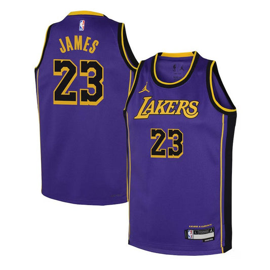 Unisex Jordan Brand LeBron James Purple Los Angeles Lakers Swingman Jersey - Statement Edition Black / Small
